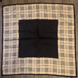 Burberry Beige and Black Checkered Scarf